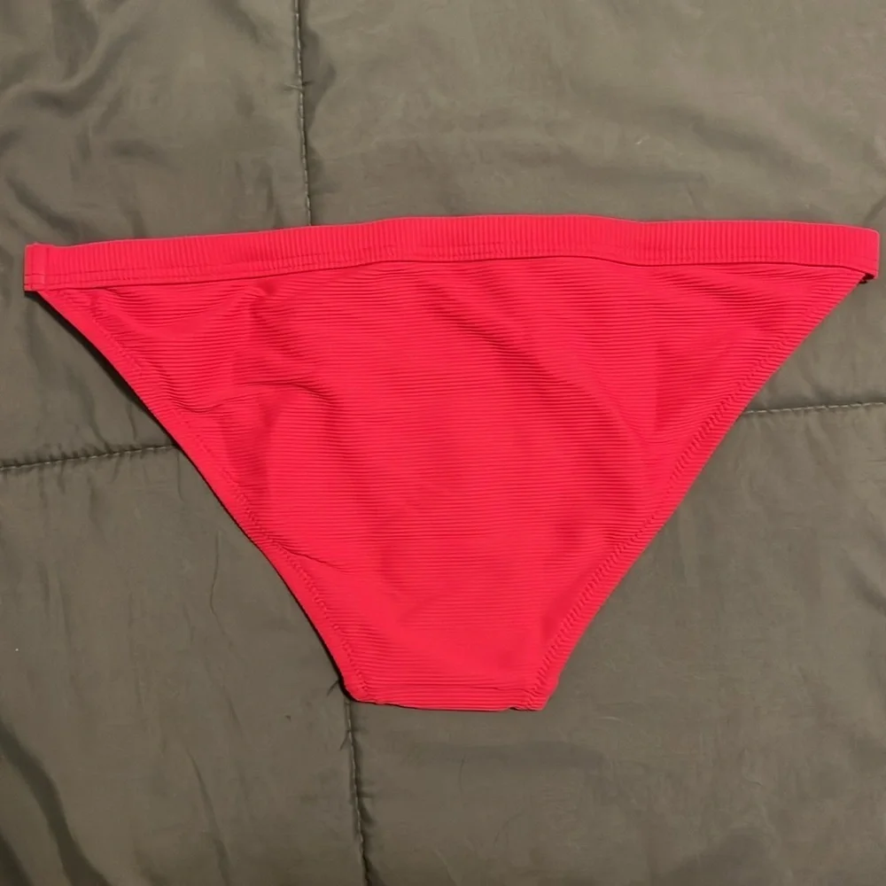 JCrew Ribbed Trim Hipster Bikini Bottom Pink Size Small NWT